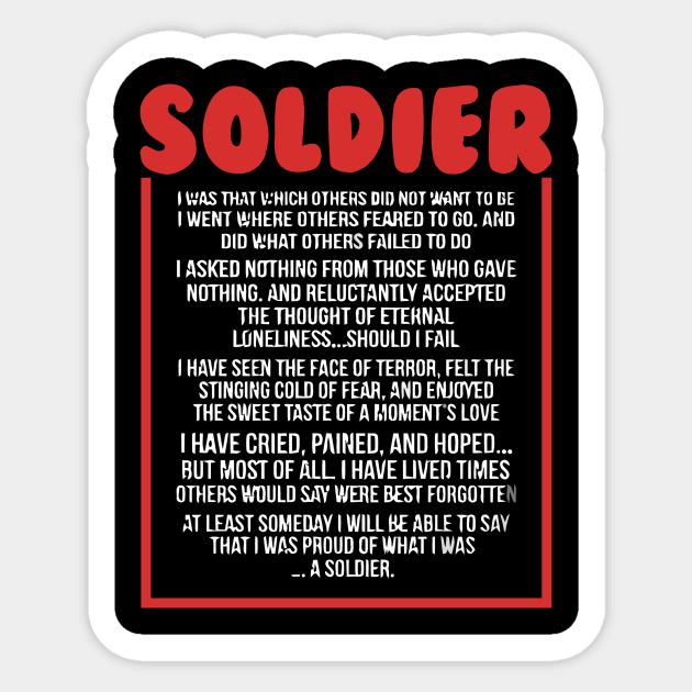 Once a soldier , always a solider Sticker by martinyualiso